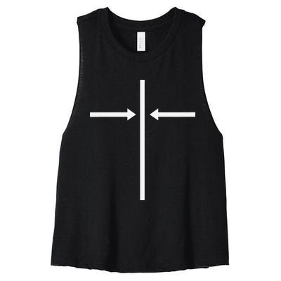 Centered On Christ Cross And Computer Icon Women's Racerback Cropped Tank