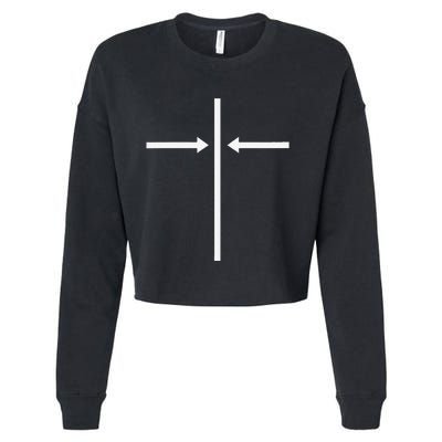 Centered On Christ Cross And Computer Icon Cropped Pullover Crew