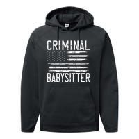 Correctional Officer Criminal Babysitter Thin Grey Line Performance Fleece Hoodie