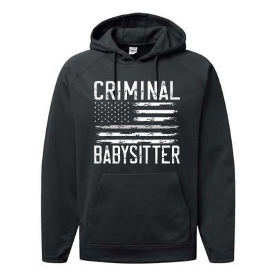 Correctional Officer Criminal Babysitter Thin Grey Line Performance Fleece Hoodie