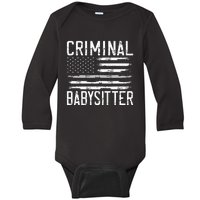 Correctional Officer Criminal Babysitter Thin Grey Line Baby Long Sleeve Bodysuit