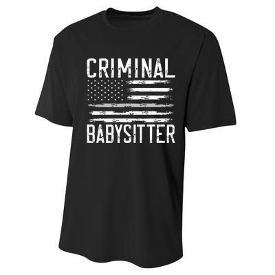 Correctional Officer Criminal Babysitter Thin Grey Line Performance Sprint T-Shirt