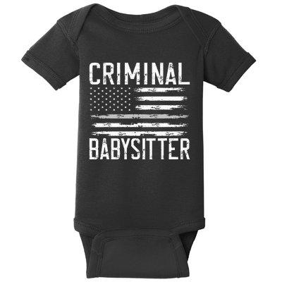 Correctional Officer Criminal Babysitter Thin Grey Line Baby Bodysuit