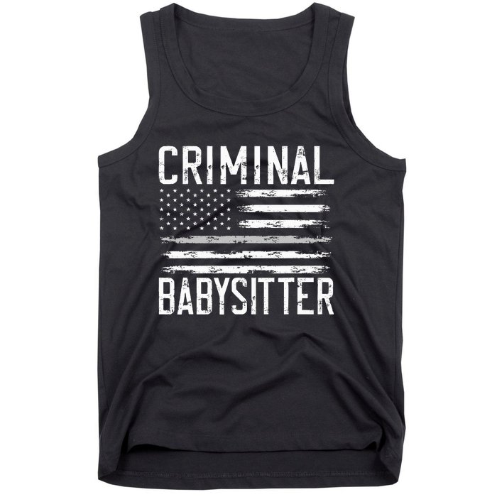 Correctional Officer Criminal Babysitter Thin Grey Line Tank Top