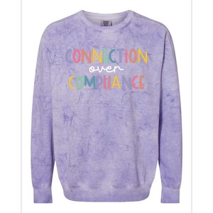 Connection Over Compliance Autism Awareness Month Colorblast Crewneck Sweatshirt