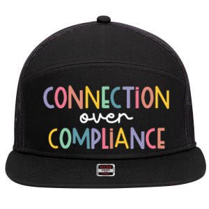 Connection Over Compliance Autism Awareness Month 7 Panel Mesh Trucker Snapback Hat