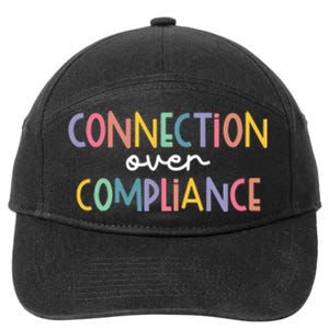 Connection Over Compliance Autism Awareness Month 7-Panel Snapback Hat