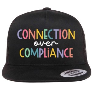 Connection Over Compliance Autism Awareness Month Flat Bill Trucker Hat