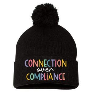 Connection Over Compliance Autism Awareness Month Pom Pom 12in Knit Beanie