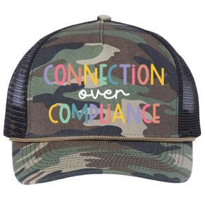 Connection Over Compliance Autism Awareness Month Retro Rope Trucker Hat Cap