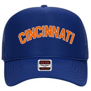 Cincinnati Ohio High Crown Mesh Back Trucker Hat