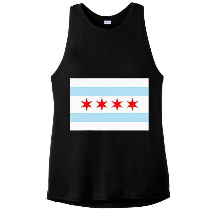 City Of Chicago Illinois Flag Windy City Ladies PosiCharge Tri-Blend Wicking Tank