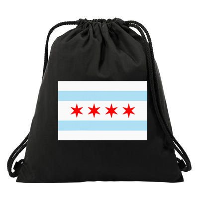 City Of Chicago Illinois Flag Windy City Drawstring Bag
