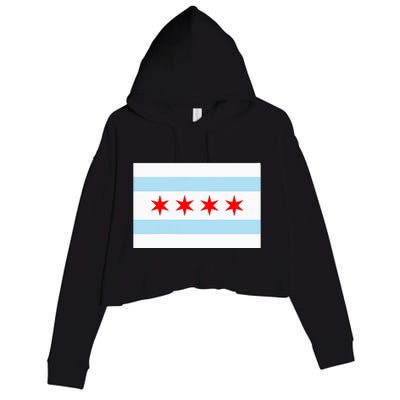 City Of Chicago Illinois Flag Windy City Crop Fleece Hoodie