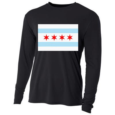 City Of Chicago Illinois Flag Windy City Cooling Performance Long Sleeve Crew