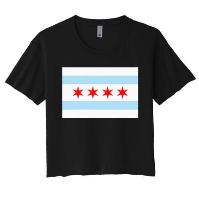 City Of Chicago Illinois Flag Windy City Women's Crop Top Tee