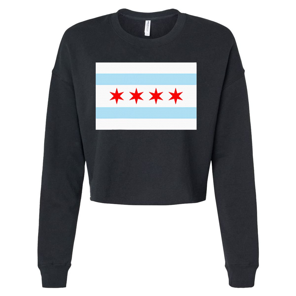 City Of Chicago Illinois Flag Windy City Cropped Pullover Crew