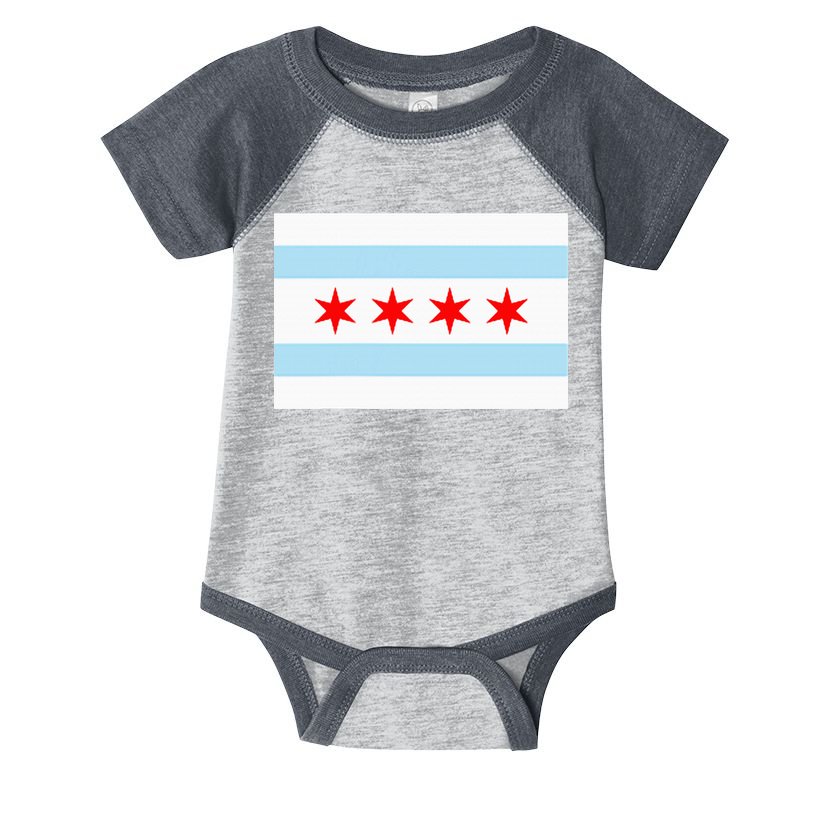 City Of Chicago Illinois Flag Windy City Infant Baby Jersey Bodysuit