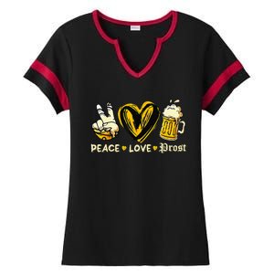 Cute Oktoberfest Costume Peace Love Prost Prost Oktoberfest Ladies Halftime Notch Neck Tee