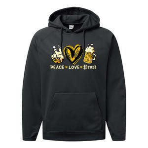 Cute Oktoberfest Costume Peace Love Prost Prost Oktoberfest Performance Fleece Hoodie