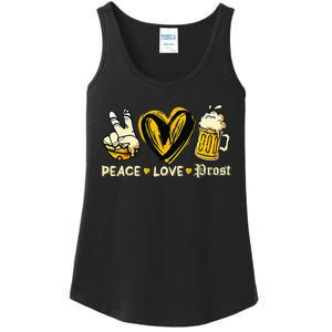 Cute Oktoberfest Costume Peace Love Prost Prost Oktoberfest Ladies Essential Tank