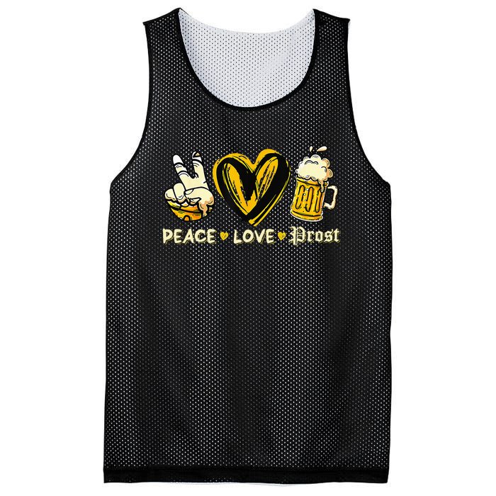 Cute Oktoberfest Costume Peace Love Prost Prost Oktoberfest Mesh Reversible Basketball Jersey Tank