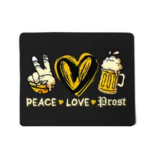 Cute Oktoberfest Costume Peace Love Prost Prost Oktoberfest Mousepad