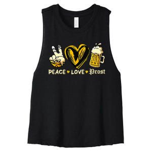 Cute Oktoberfest Costume Peace Love Prost Prost Oktoberfest Women's Racerback Cropped Tank