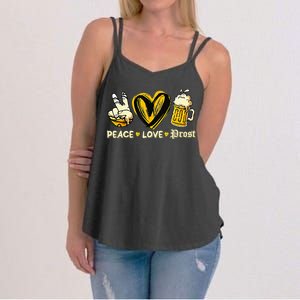 Cute Oktoberfest Costume Peace Love Prost Prost Oktoberfest Women's Strappy Tank