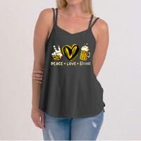 Cute Oktoberfest Costume Peace Love Prost Prost Oktoberfest Women's Strappy Tank