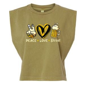 Cute Oktoberfest Costume Peace Love Prost Prost Oktoberfest Garment-Dyed Women's Muscle Tee