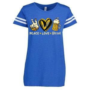 Cute Oktoberfest Costume Peace Love Prost Prost Oktoberfest Enza Ladies Jersey Football T-Shirt