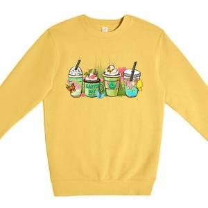 Cups Of Coffee Earth Day Save Our Planet Nature Environt Meaningful Gift Premium Crewneck Sweatshirt