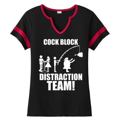 Cock Block Distraction Team Ladies Halftime Notch Neck Tee