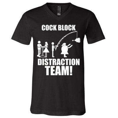 Cock Block Distraction Team V-Neck T-Shirt