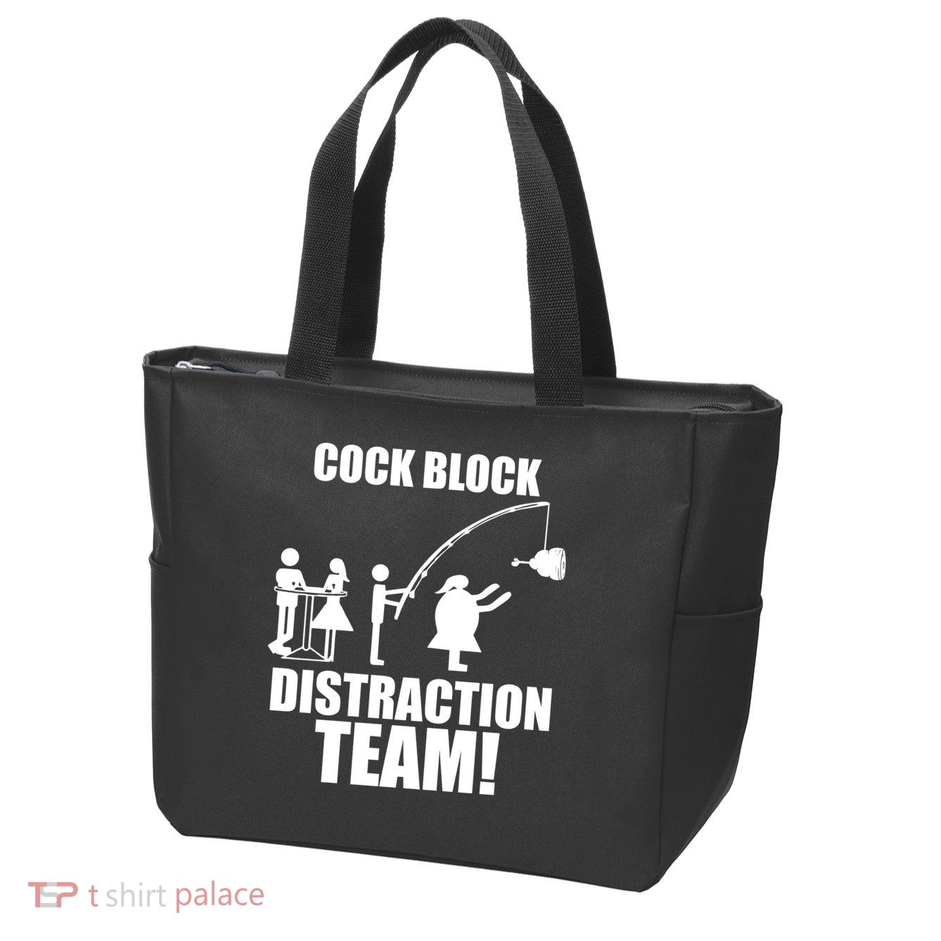 Cock Block Distraction Team Zip Tote Bag