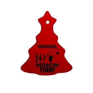 Cock Block Distraction Team Ceramic Tree Ornament