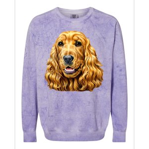 Cocker Spaniel Face Colorblast Crewneck Sweatshirt