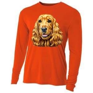 Cocker Spaniel Face Cooling Performance Long Sleeve Crew