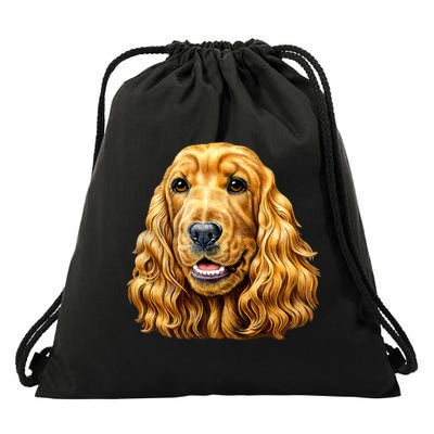 Cocker Spaniel Face Drawstring Bag