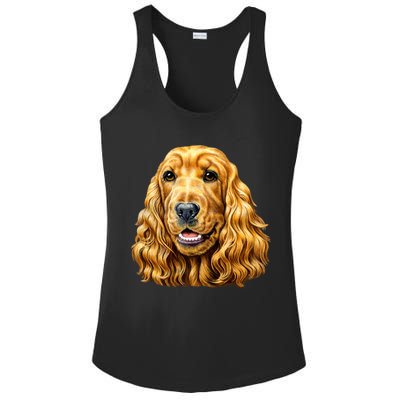 Cocker Spaniel Face Ladies PosiCharge Competitor Racerback Tank