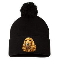 Cocker Spaniel Face Pom Pom 12in Knit Beanie