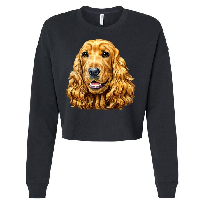 Cocker Spaniel Face Cropped Pullover Crew