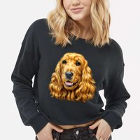 Cocker Spaniel Face Cropped Pullover Crew