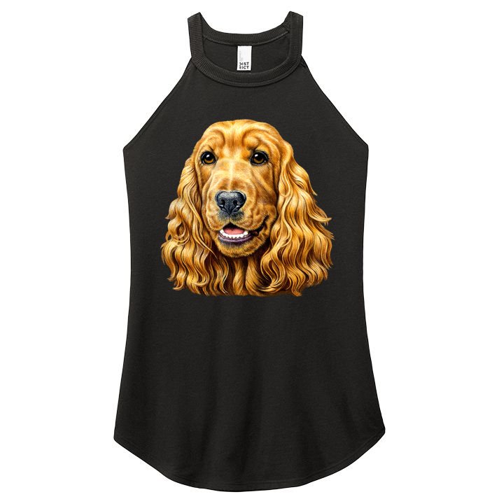 Cocker Spaniel Face Women's Perfect Tri Rocker Tank