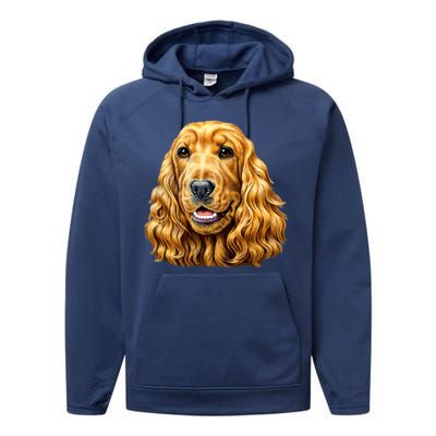 Cocker Spaniel Face Performance Fleece Hoodie