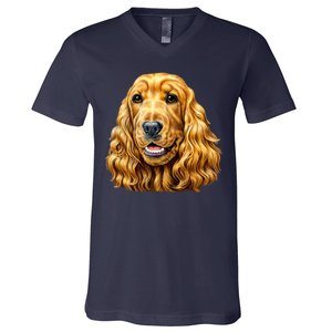 Cocker Spaniel Face V-Neck T-Shirt