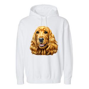 Cocker Spaniel Face Garment-Dyed Fleece Hoodie