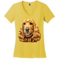 Cocker Spaniel Face Women's V-Neck T-Shirt