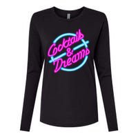 Cocktails And Dreams Retro 80s Womens Cotton Relaxed Long Sleeve T-Shirt